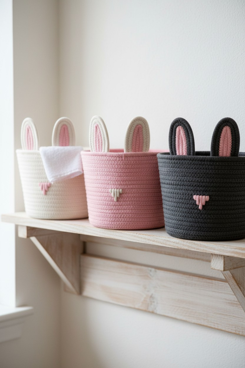 Bunny Ears Crochet Basket
