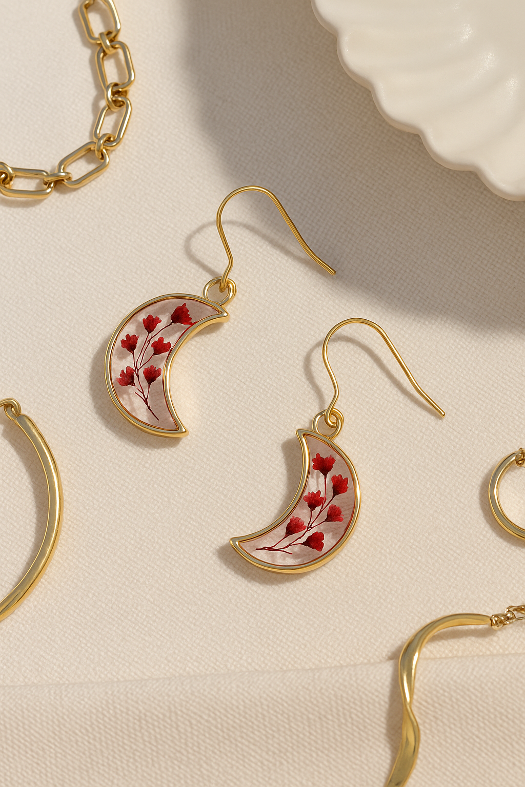 FLO's Crimson Blossom Crescent Hoops