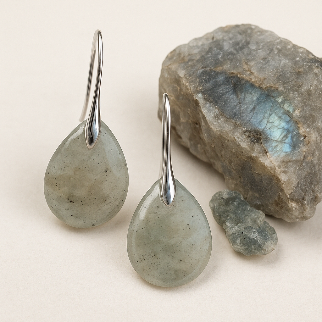 FLO's Labradorite Teardrop Stone Earrings