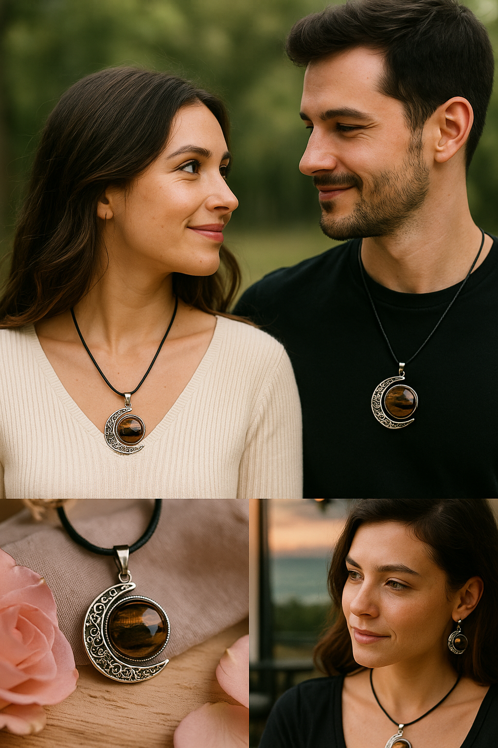 FLO's Tiger Eye Crescent Pendant
