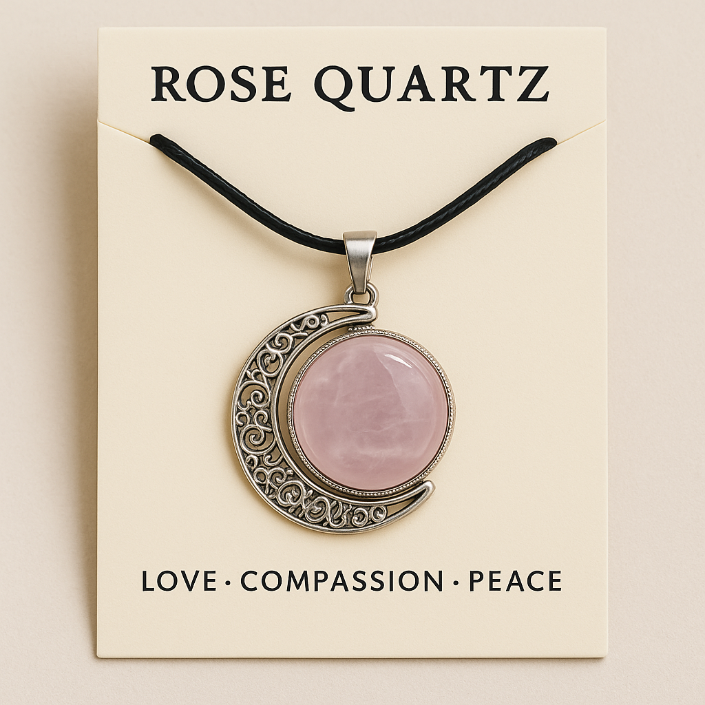 FLO's Rose Quartz Crescent Pendant