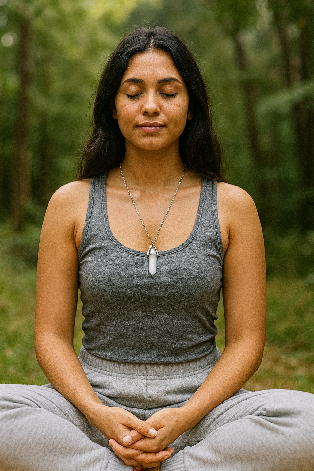 FLO's Clear Quartz HexAura Pendant