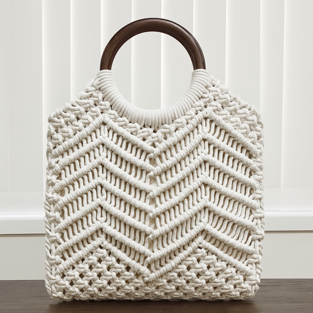FLO's Ivory Luxe Crochet Tote
