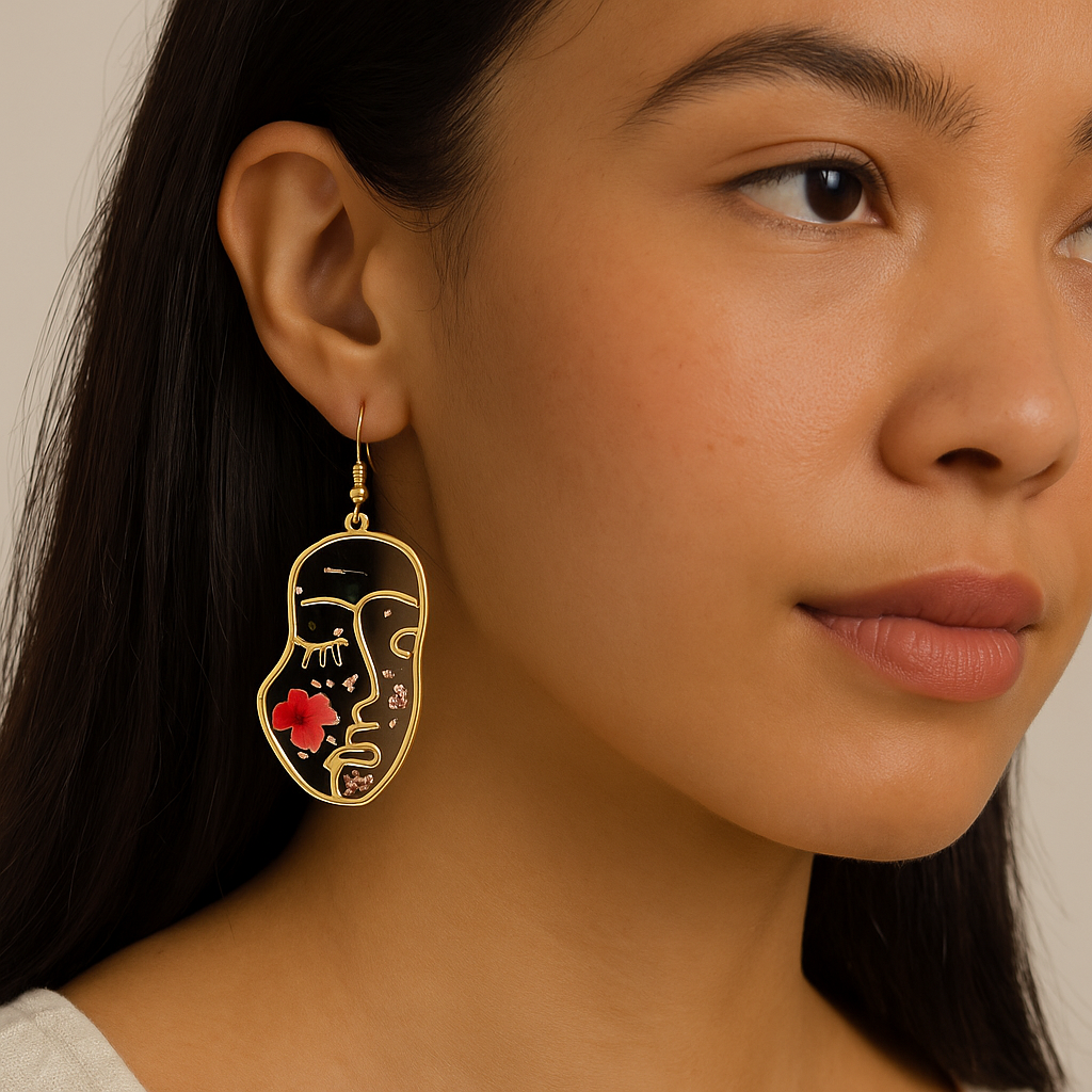 FLO's Floral Muse Face Earrings