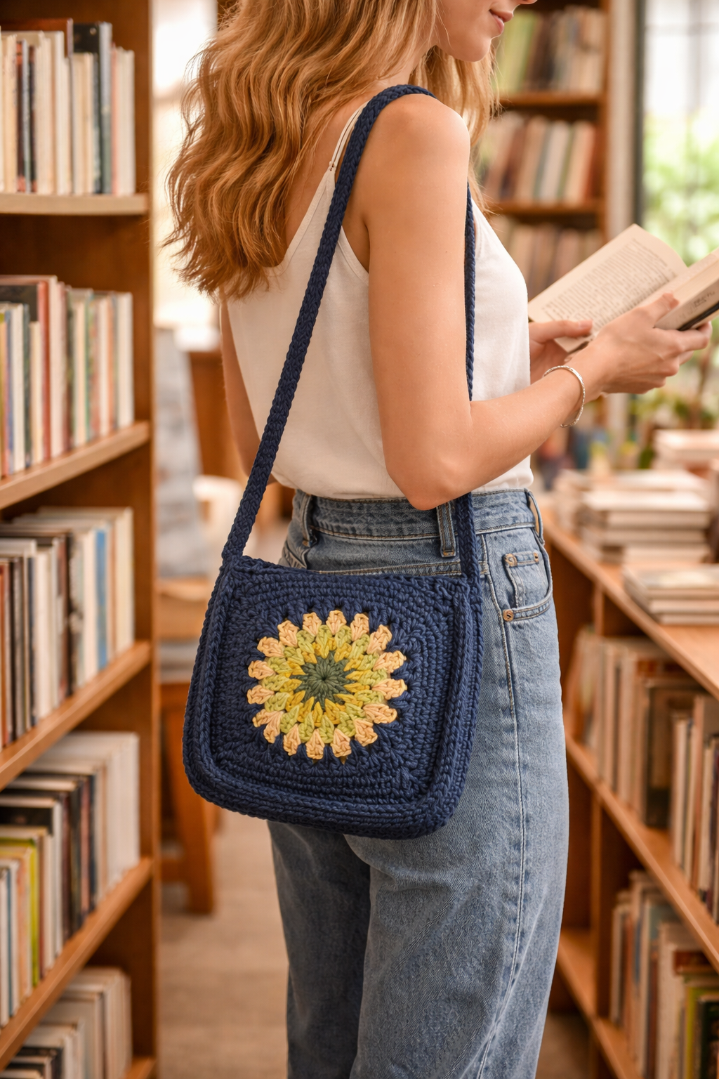 Cotton Sunflower Sling Bag
