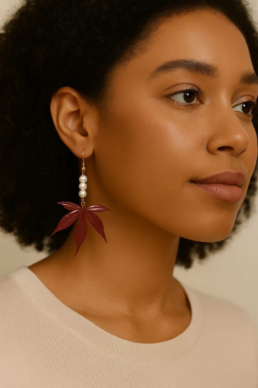 FLO's Crimson Maple Charm Earrings