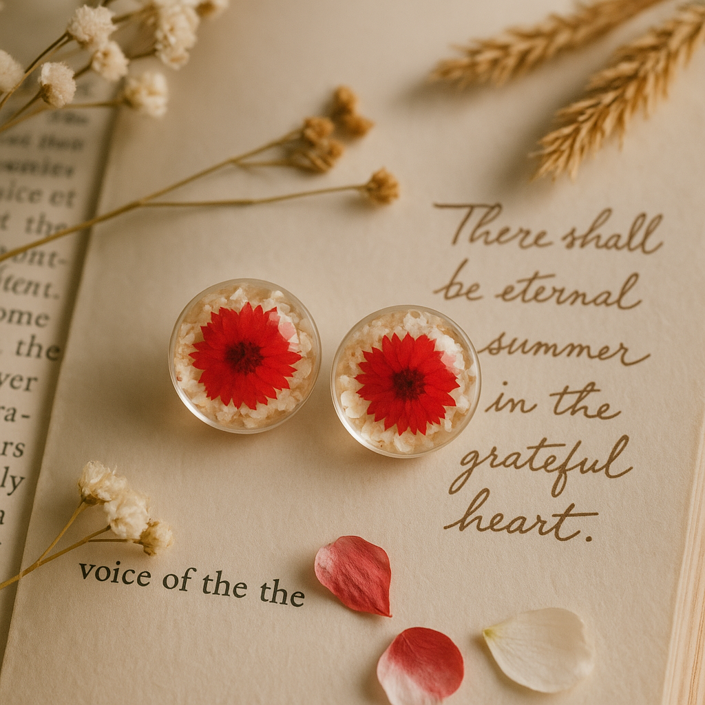 FLO's Scented Carmines Real Dried Flower Earrings