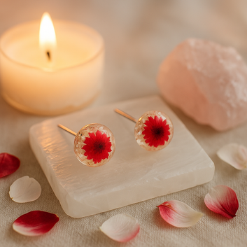 FLO's Scented Carmines Real Dried Flower Earrings