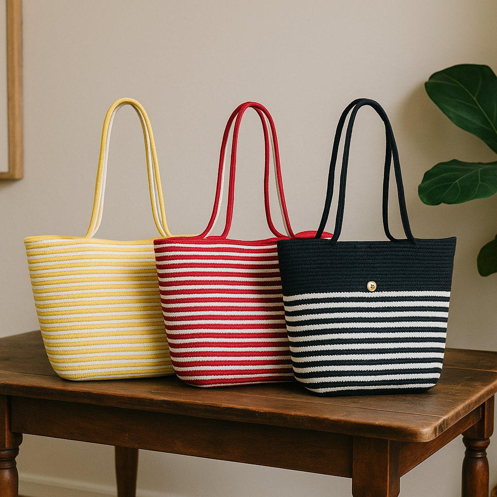 FLO's Marina Stripe Crochet Tote