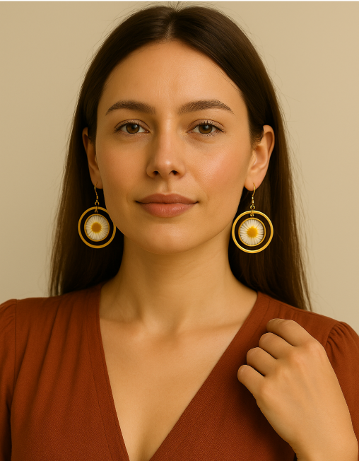 FLO's Golden Daisy Hoop Earrings