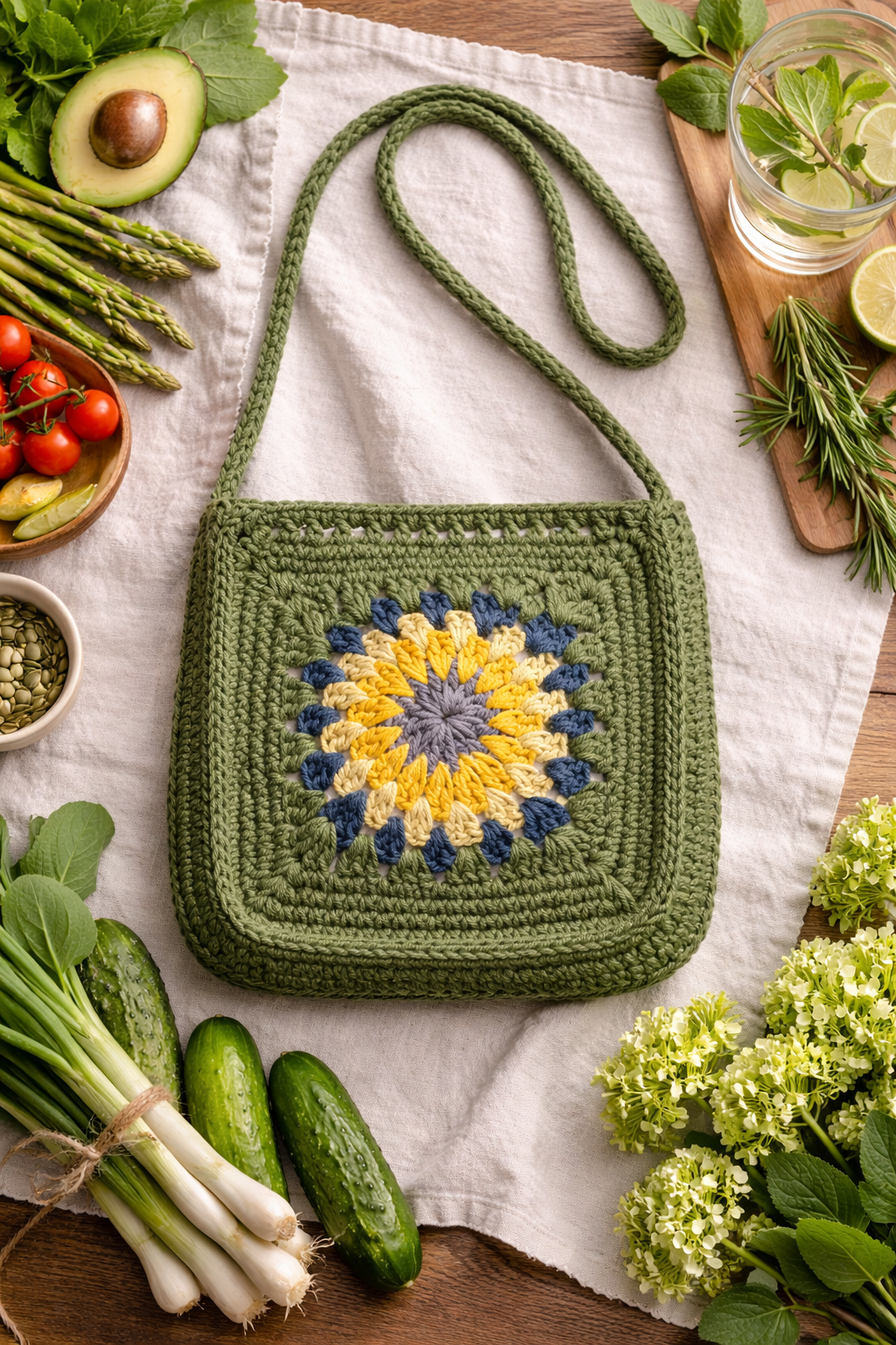 Cotton Sunflower Sling Bag