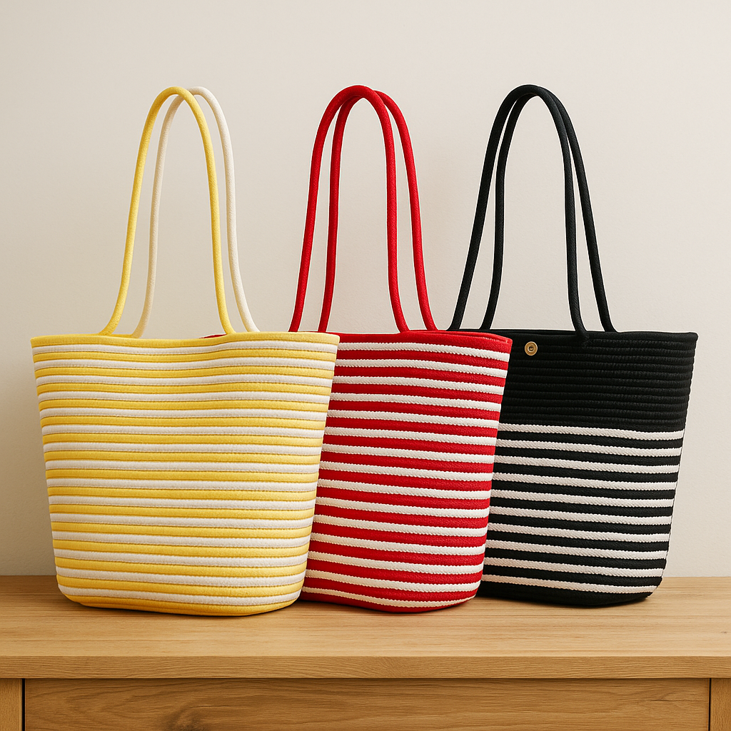 FLO's Marina Stripe Crochet Tote