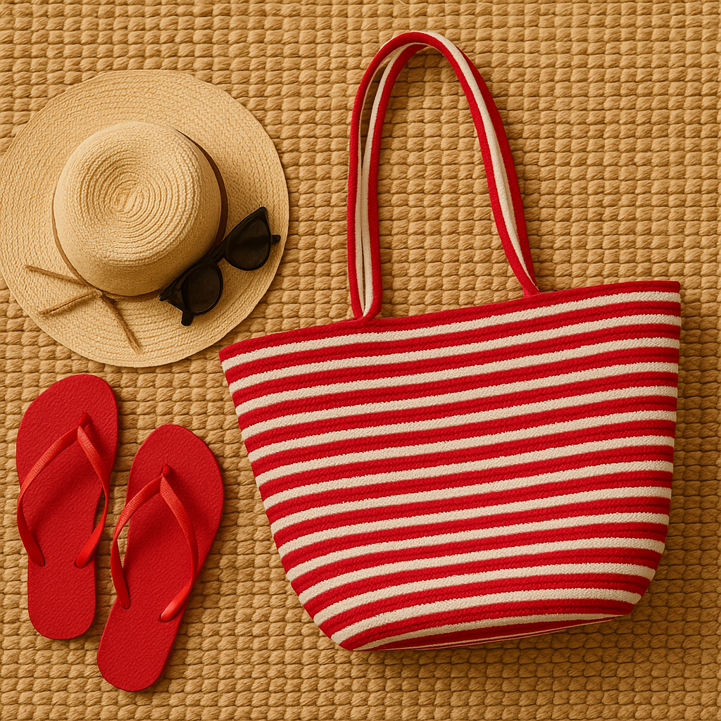 FLO's Marina Stripe Crochet Tote