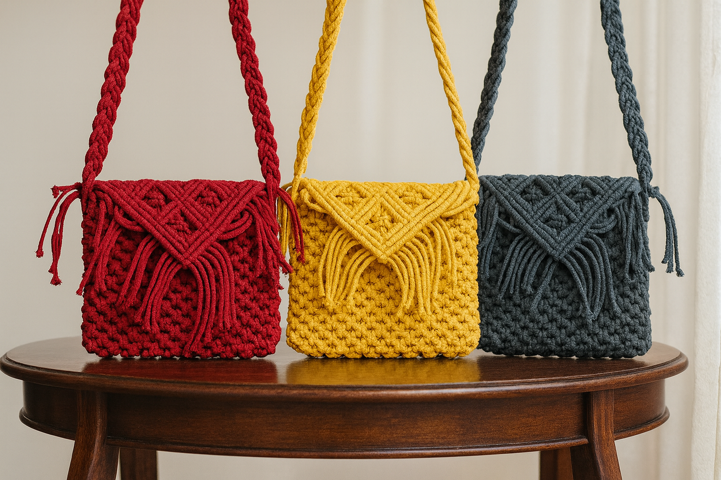 FLO's Boho Fringe Crochet Shoulder Bag