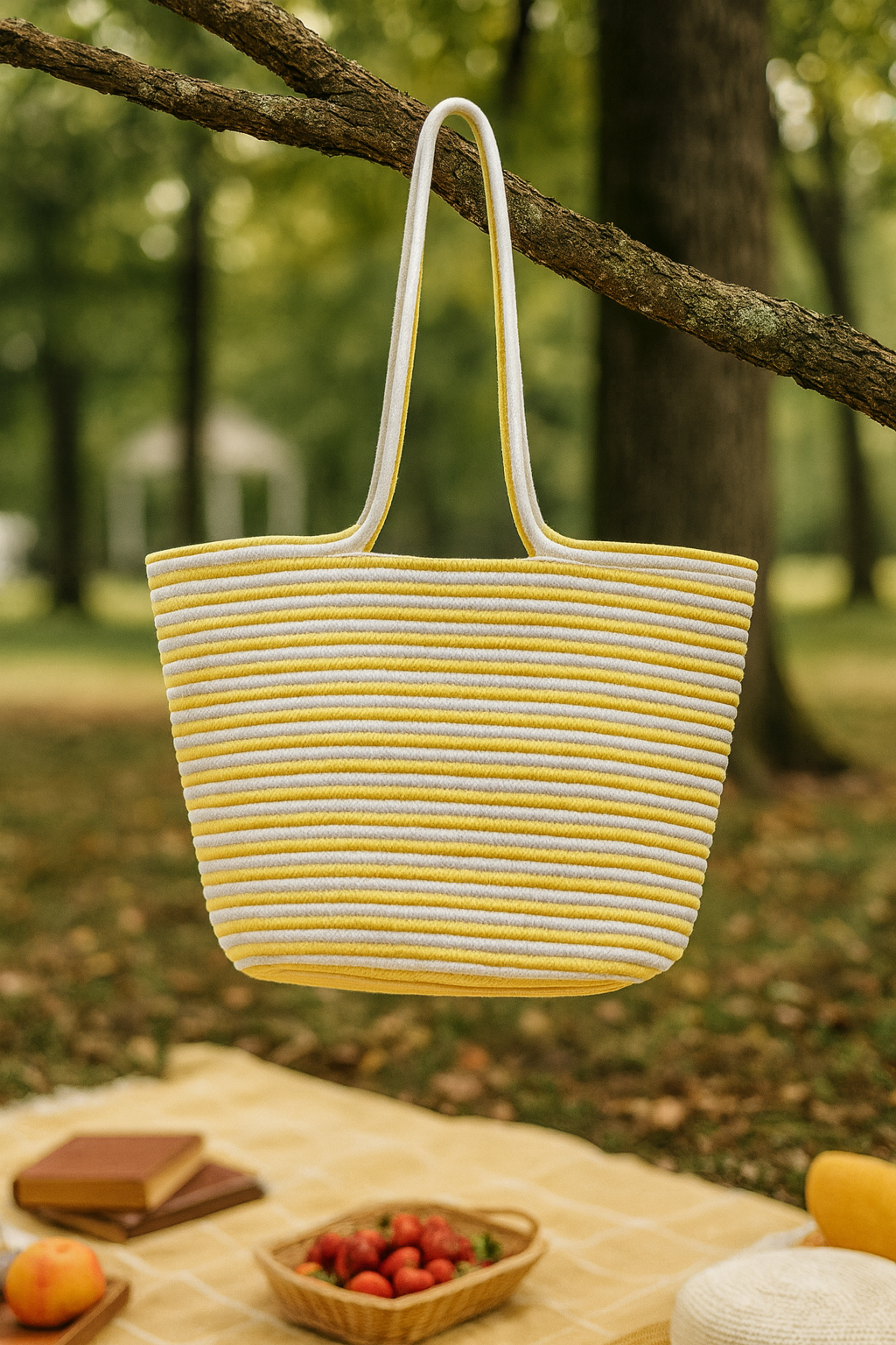 FLO's Marina Stripe Crochet Tote