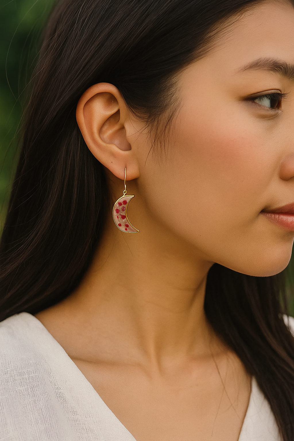 FLO's Crimson Blossom Crescent Hoops