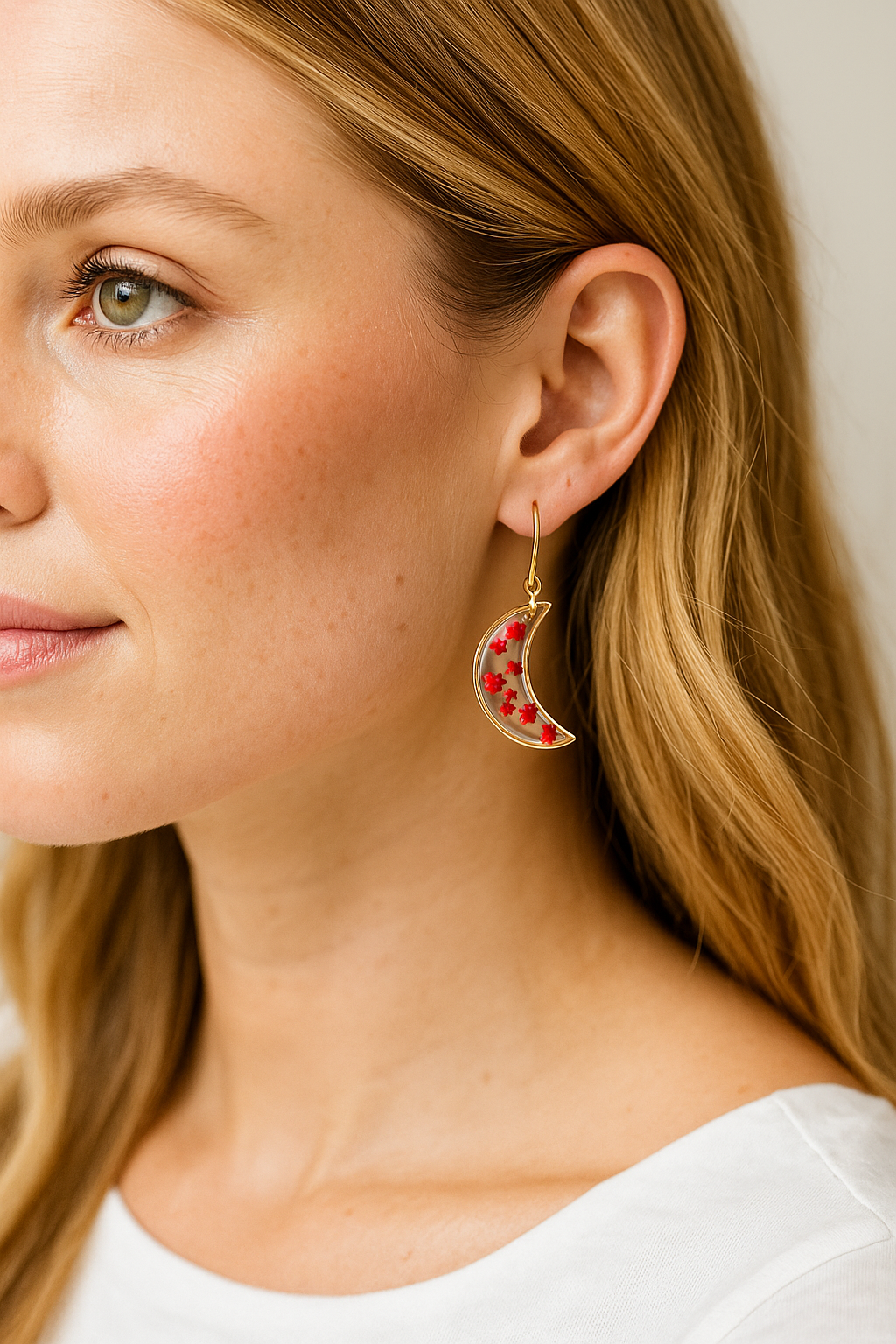 FLO's Crimson Blossom Crescent Hoops
