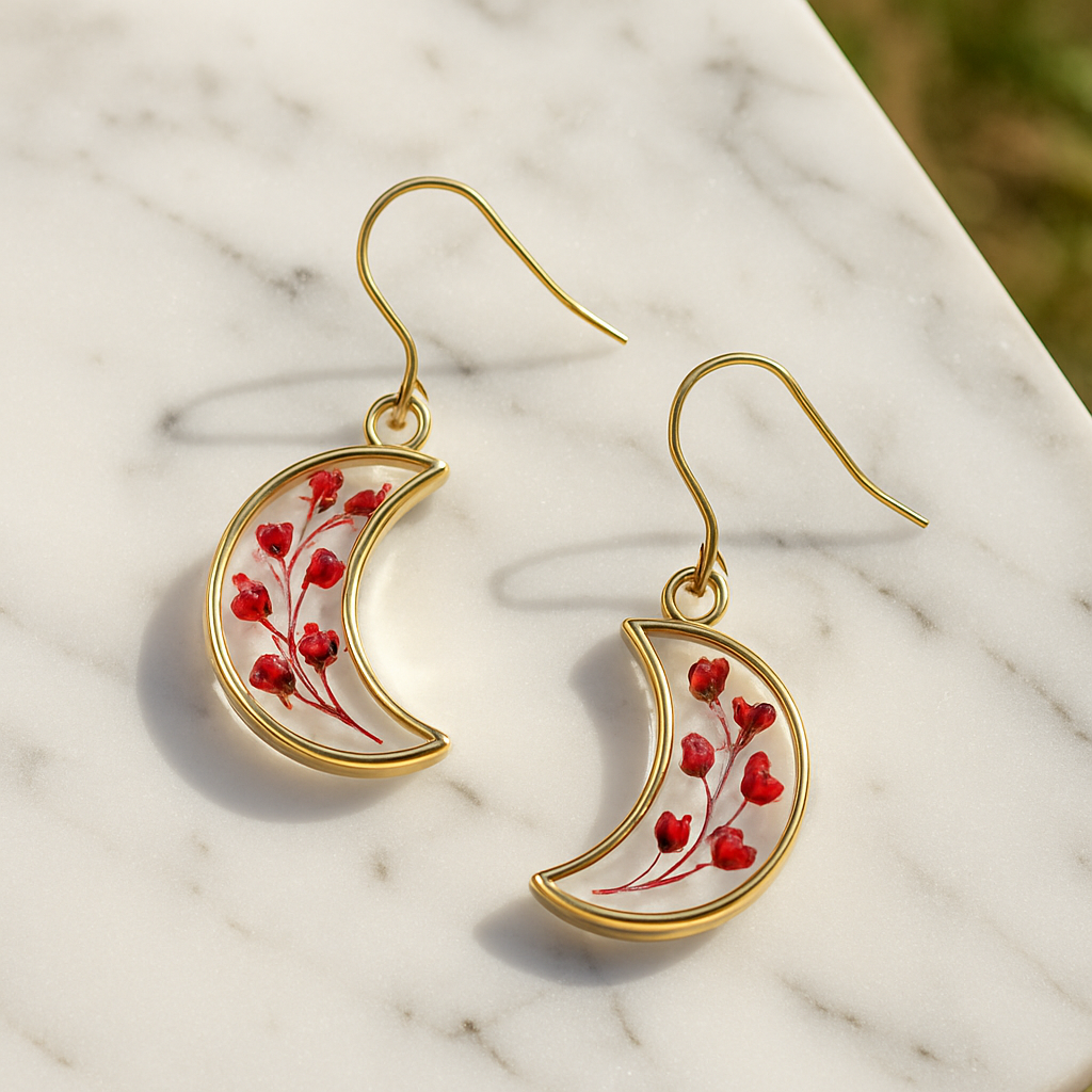 FLO's Crimson Blossom Crescent Hoops