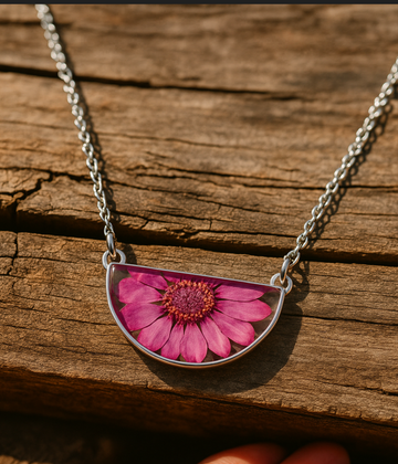 FLO's  Blushing Daisy Resin Pendant