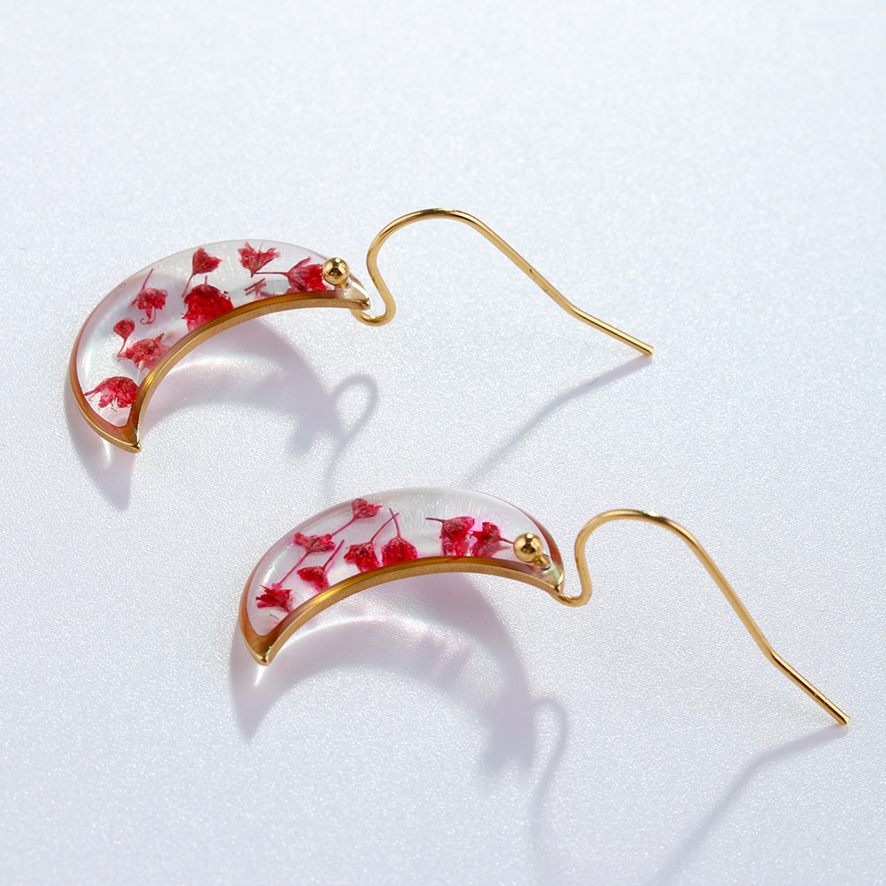 FLO's Crimson Blossom Crescent Hoops