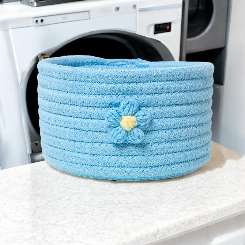 Floral Accent Crochet Baskets
