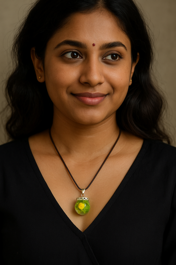 FLO's Vivid Pansy Real Dried Flower Necklace