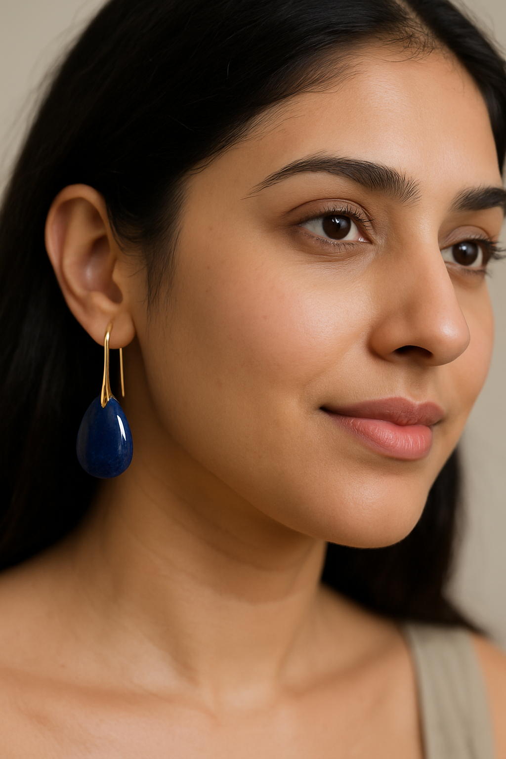 FLO's Lapis Lazuli Teardrop Stone Earrings