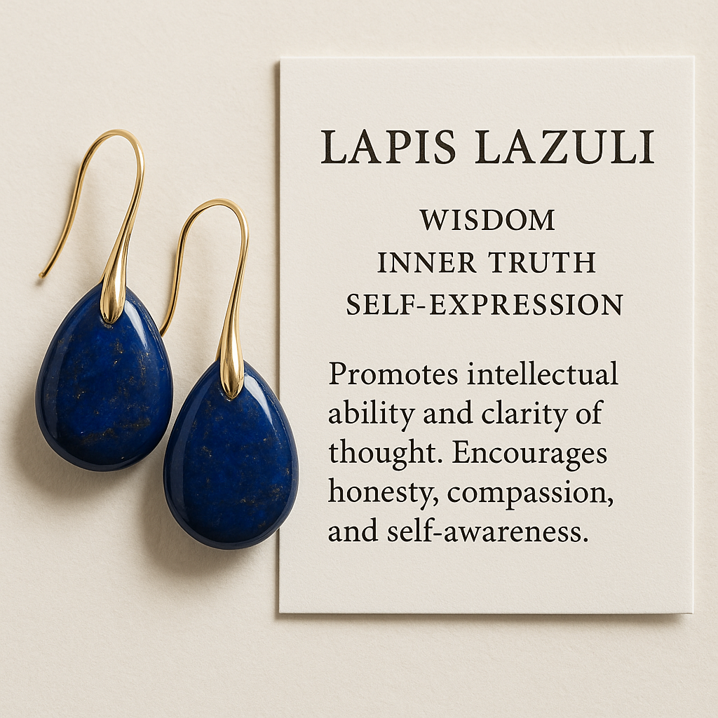 FLO's Lapis Lazuli Teardrop Stone Earrings