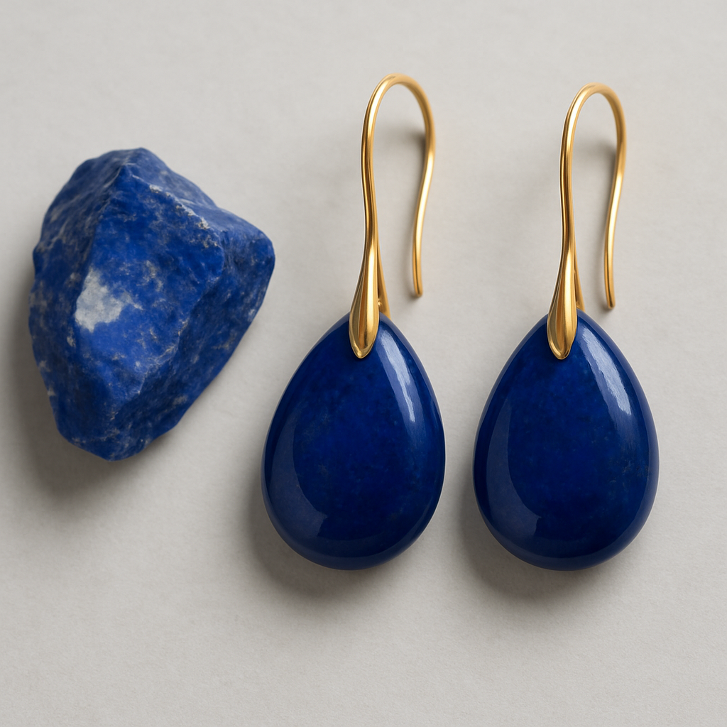 FLO's Lapis Lazuli Teardrop Stone Earrings