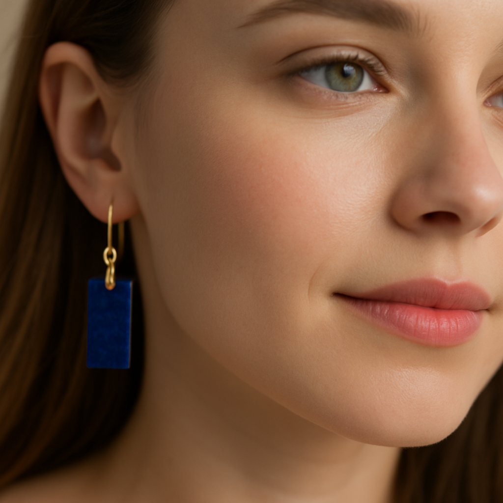 FLO's Lapis Lazuli Rectangle Stone Earrings