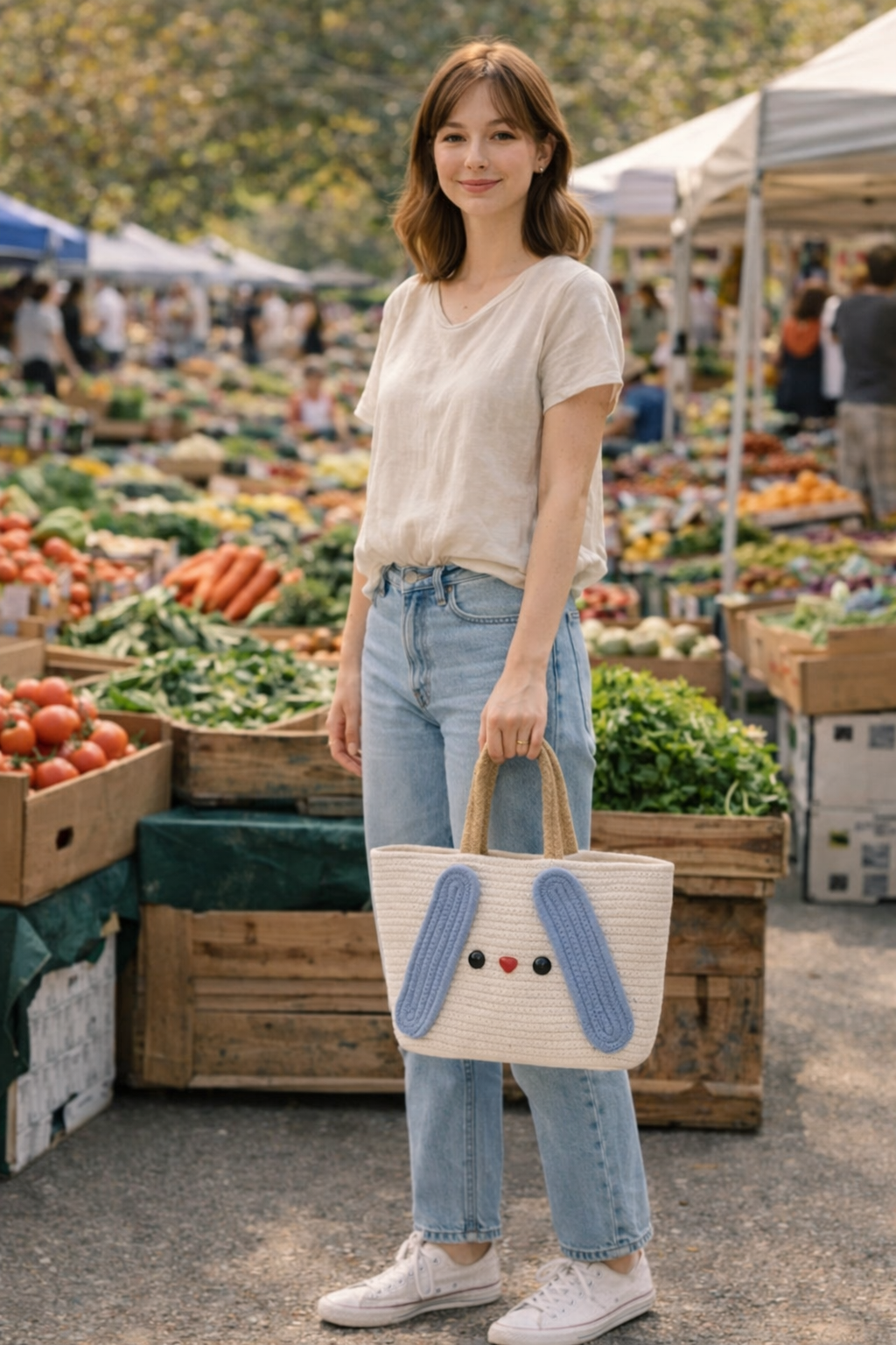 Snow Bunny Crochet Tote
