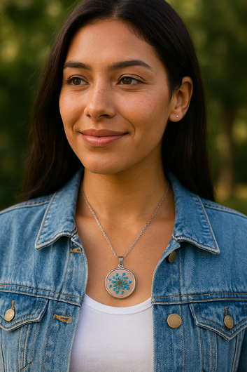 FLO's "Whispers of Bloom” Pendant - Nature’s delicate voice, captured in glass