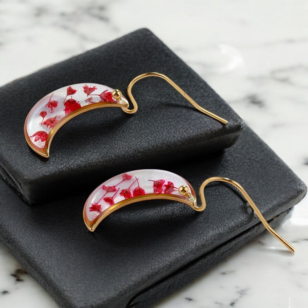 FLO's Crimson Blossom Crescent Hoops