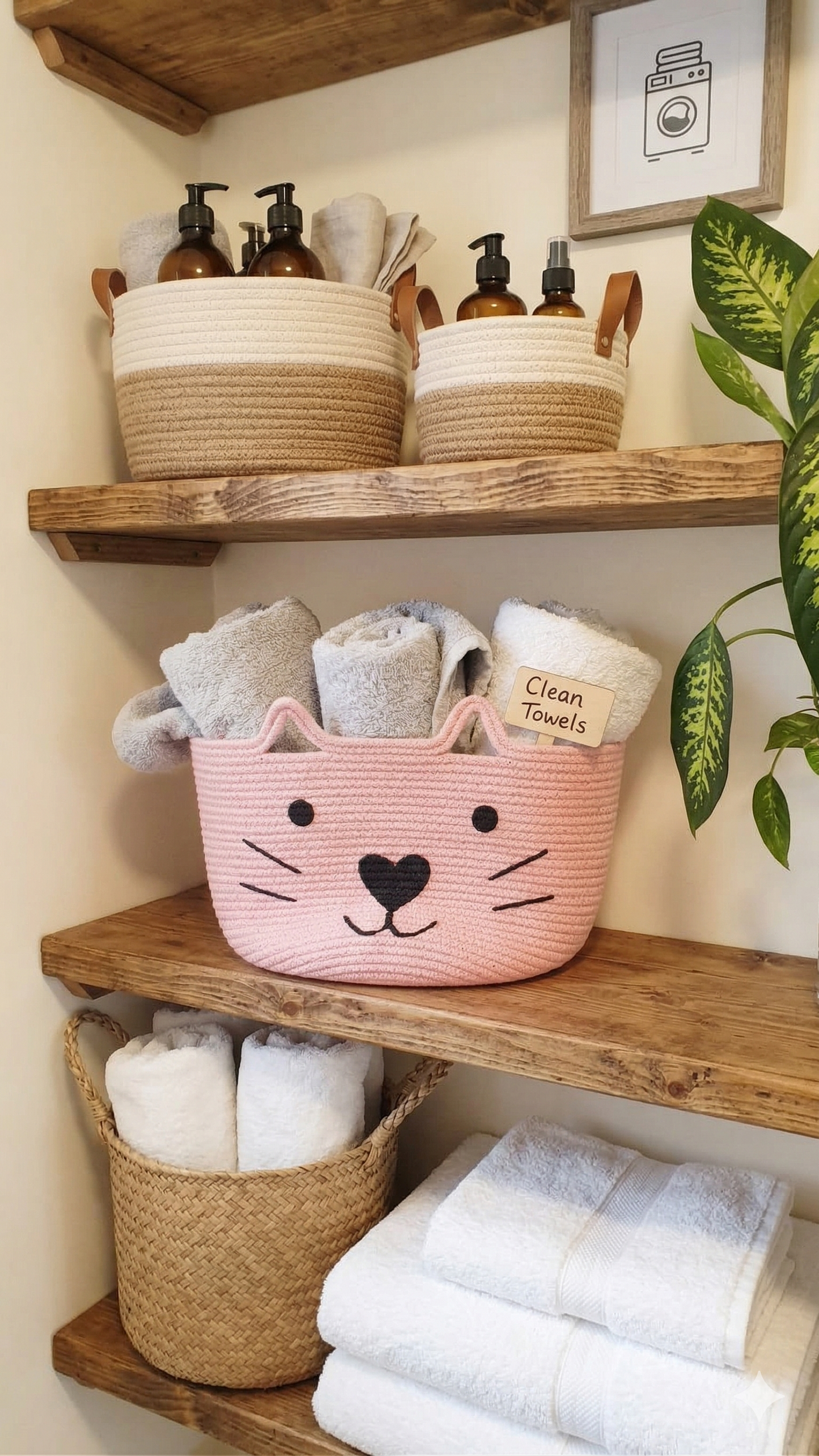 Playful Kitty Crochet Basket Set
