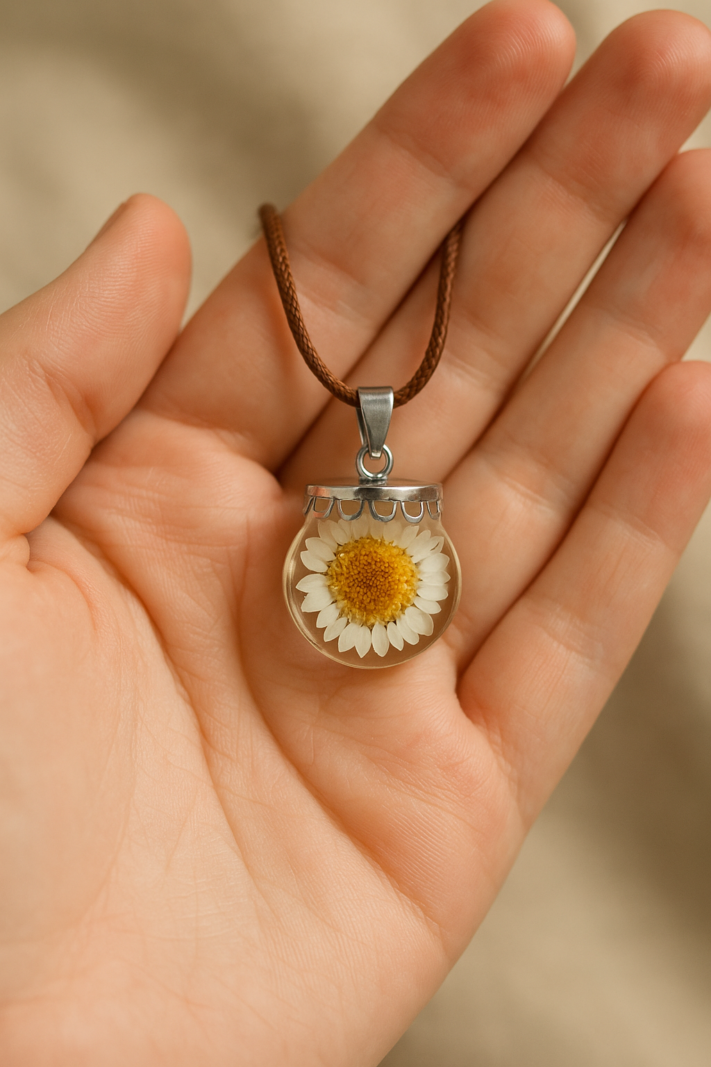 FLO's Hushed Whites Real Dried Flower Necklace