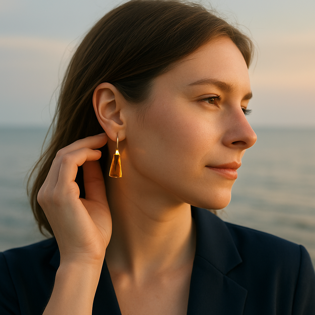FLO's Tiger Eye Tapered Rectangle Stone Earrings