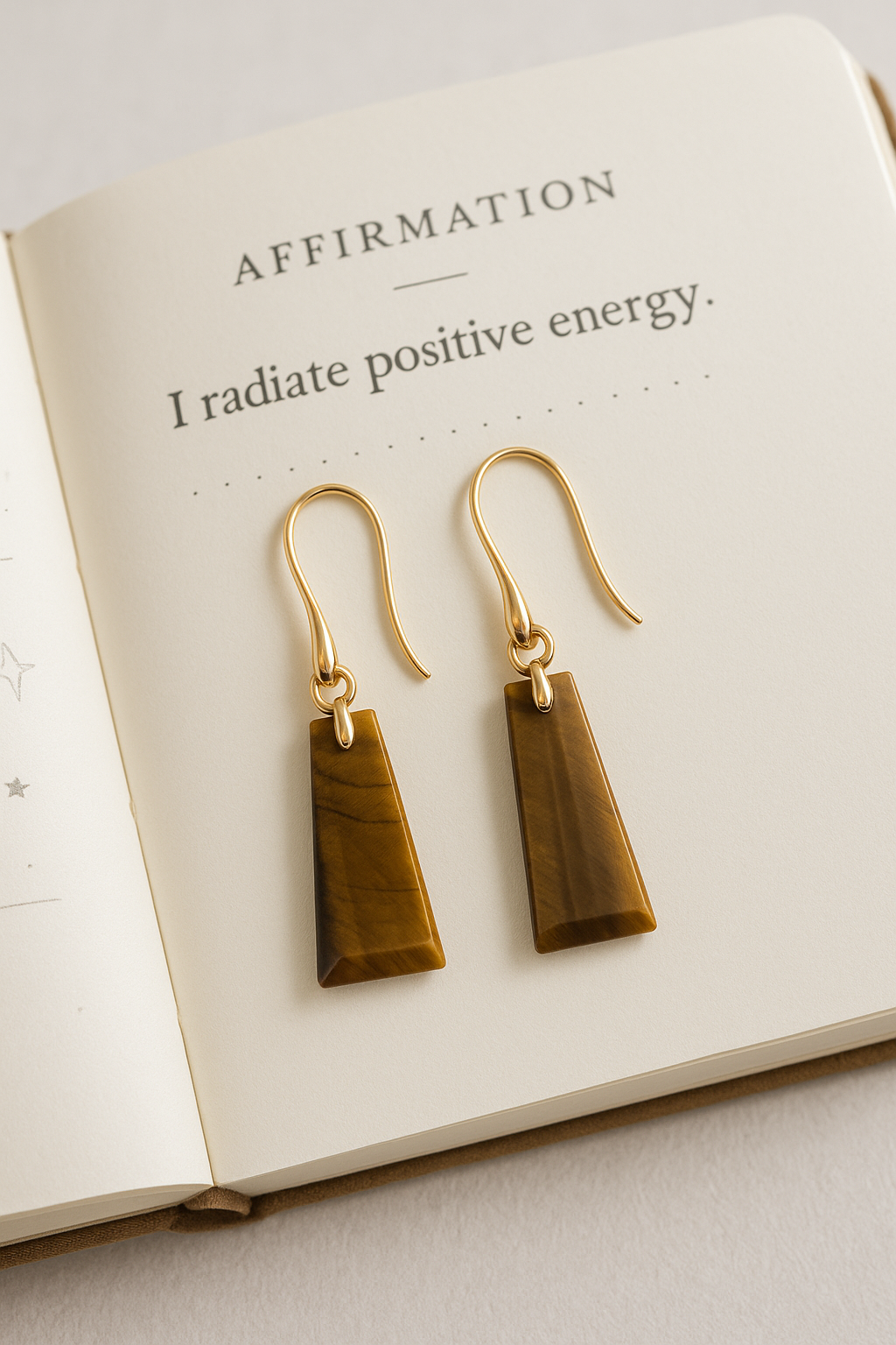 FLO's Tiger Eye Tapered Rectangle Stone Earrings