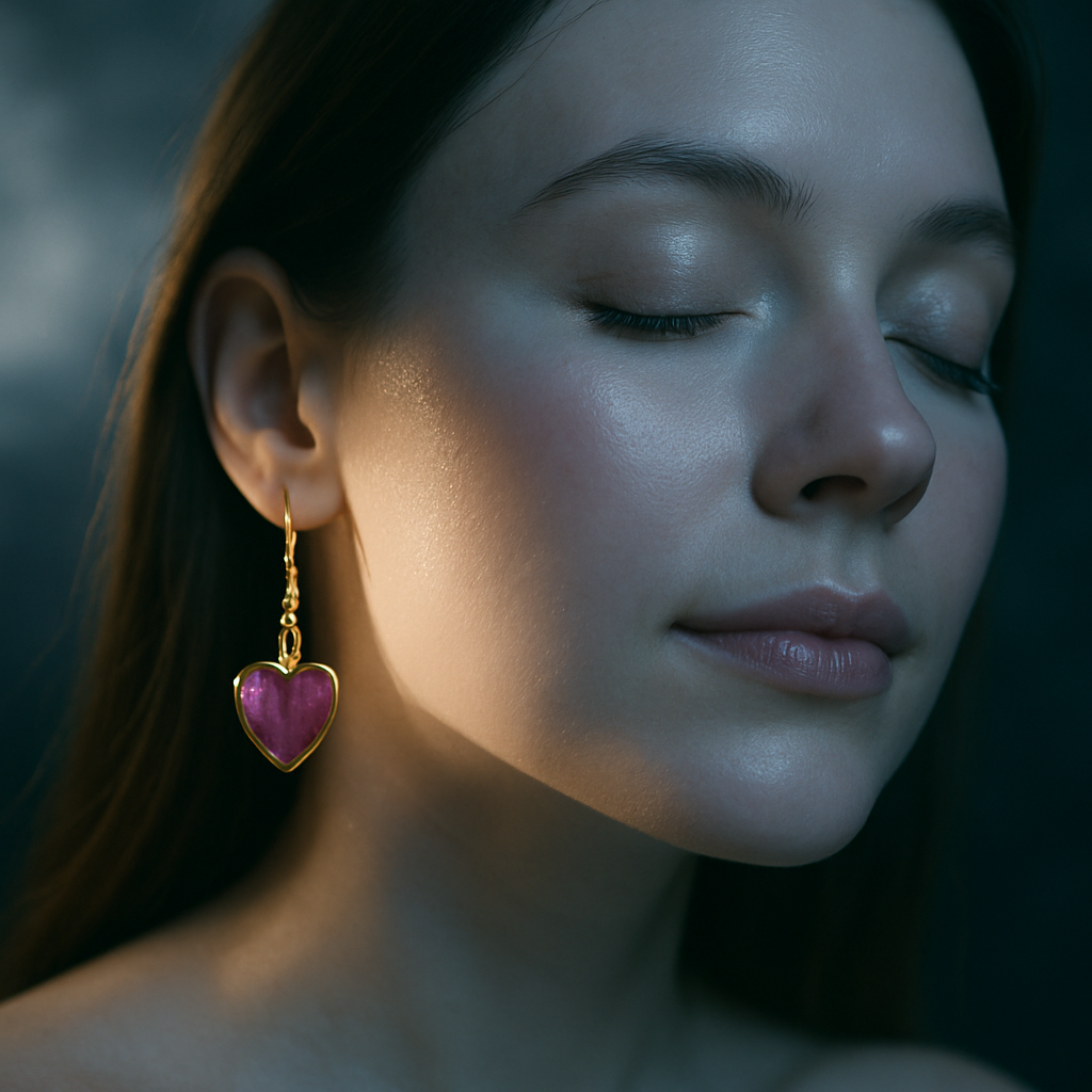 FLO's Amethyst Heart Stone Earrings