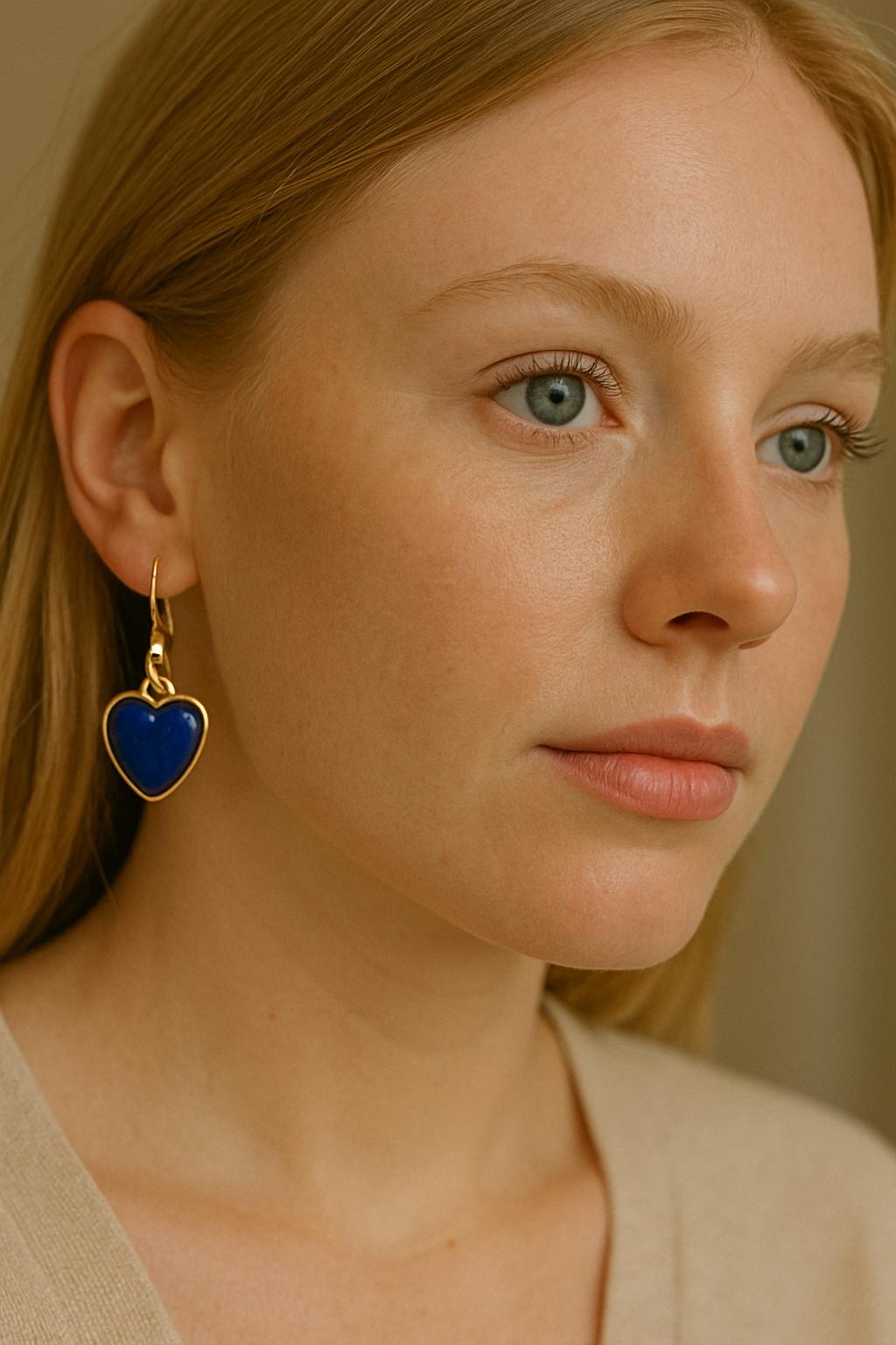 FLO's Lapis Lazuli Heart Stone Earrings