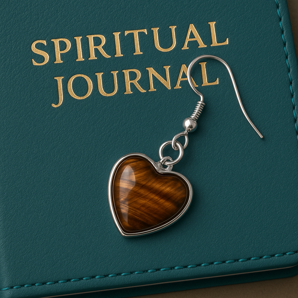 FLO's Tiger Eye Heart Stone Earrings