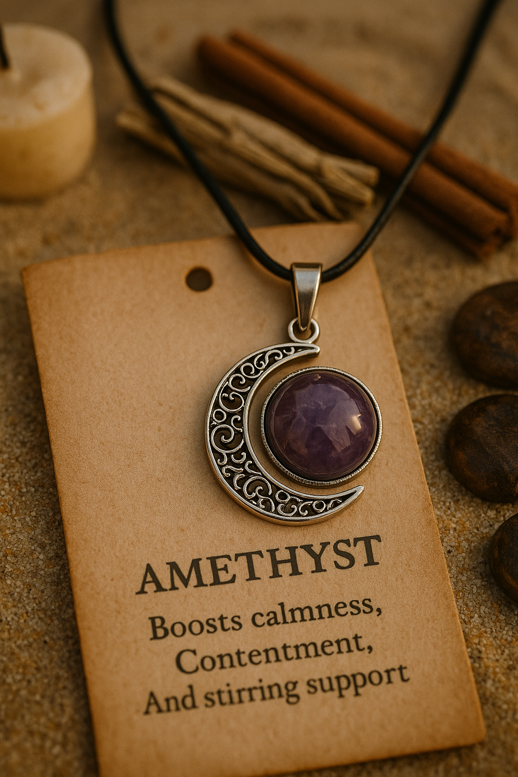 FLO's Dream Amethyst Crescent Pendant