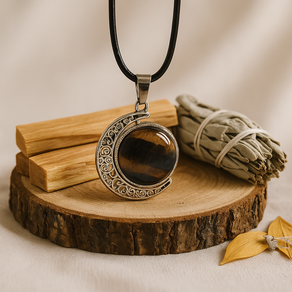 FLO's Tiger Eye Crescent Pendant