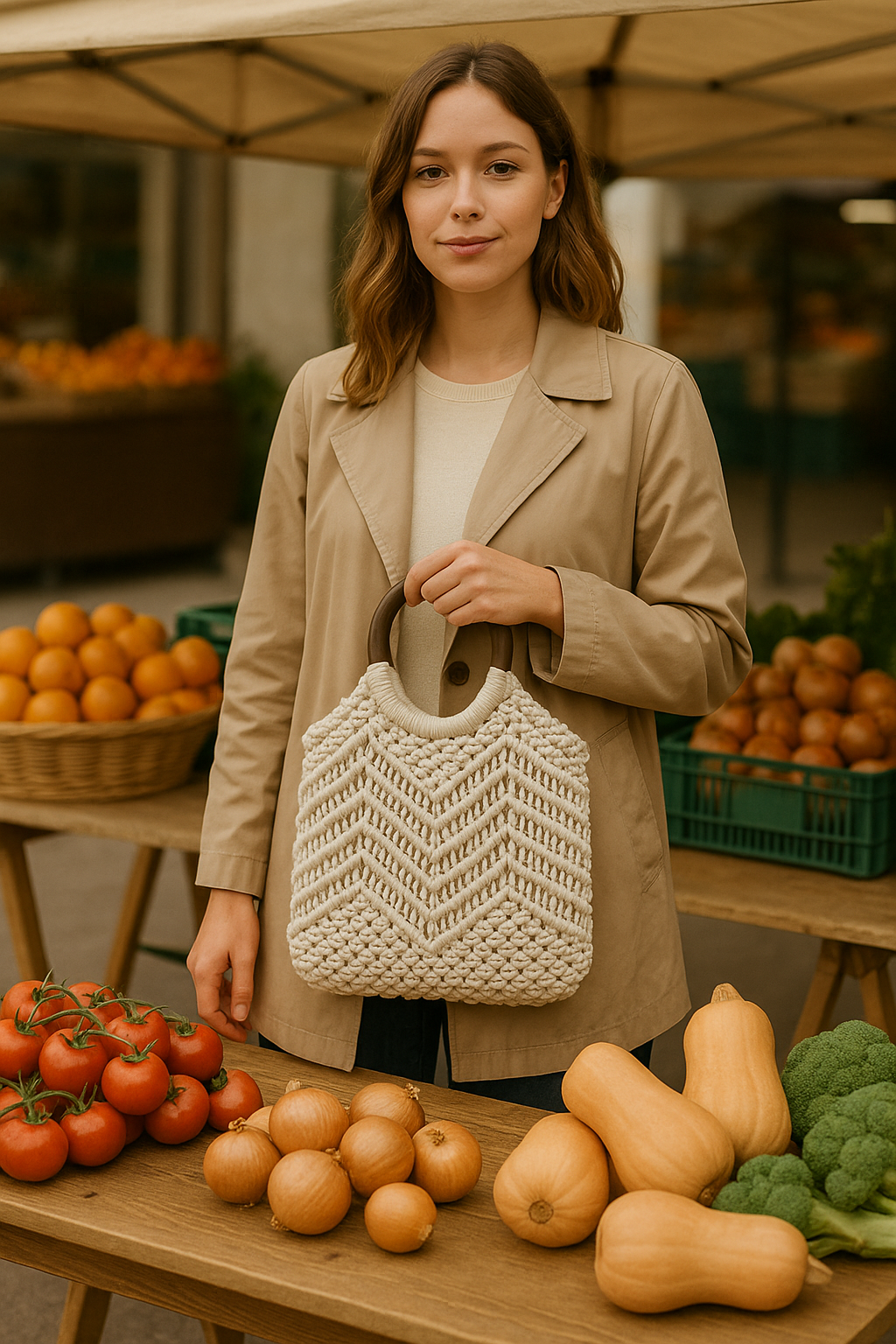 FLO's Ivory Luxe Crochet Tote