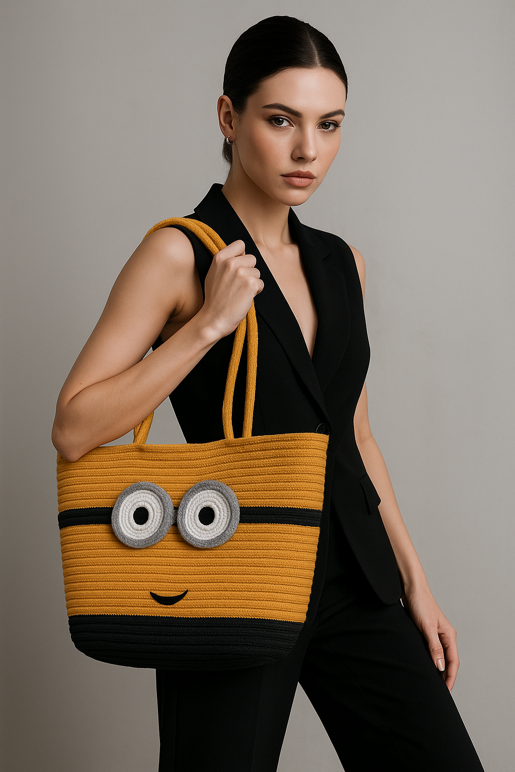 FLO's Playful Minion-Inspired Crochet Tote