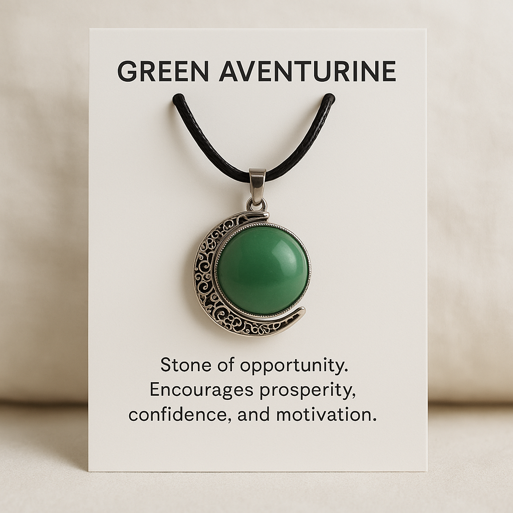FLO's Green Aventurine Crescent Pendant