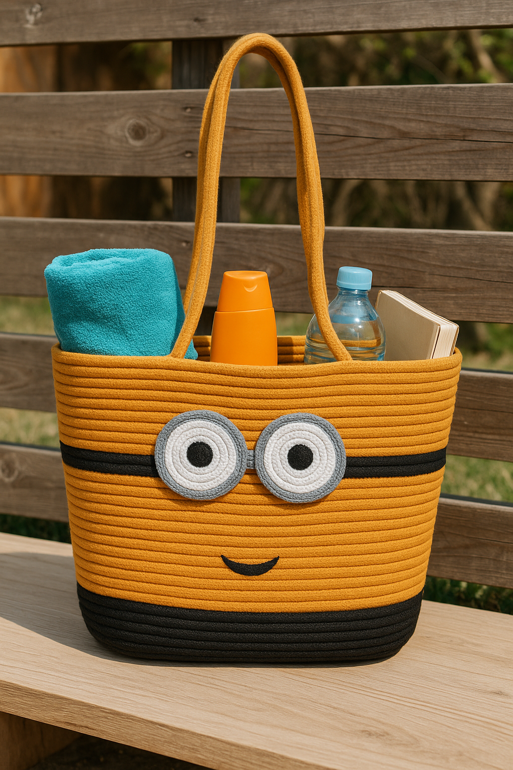 FLO's Playful Minion-Inspired Crochet Tote