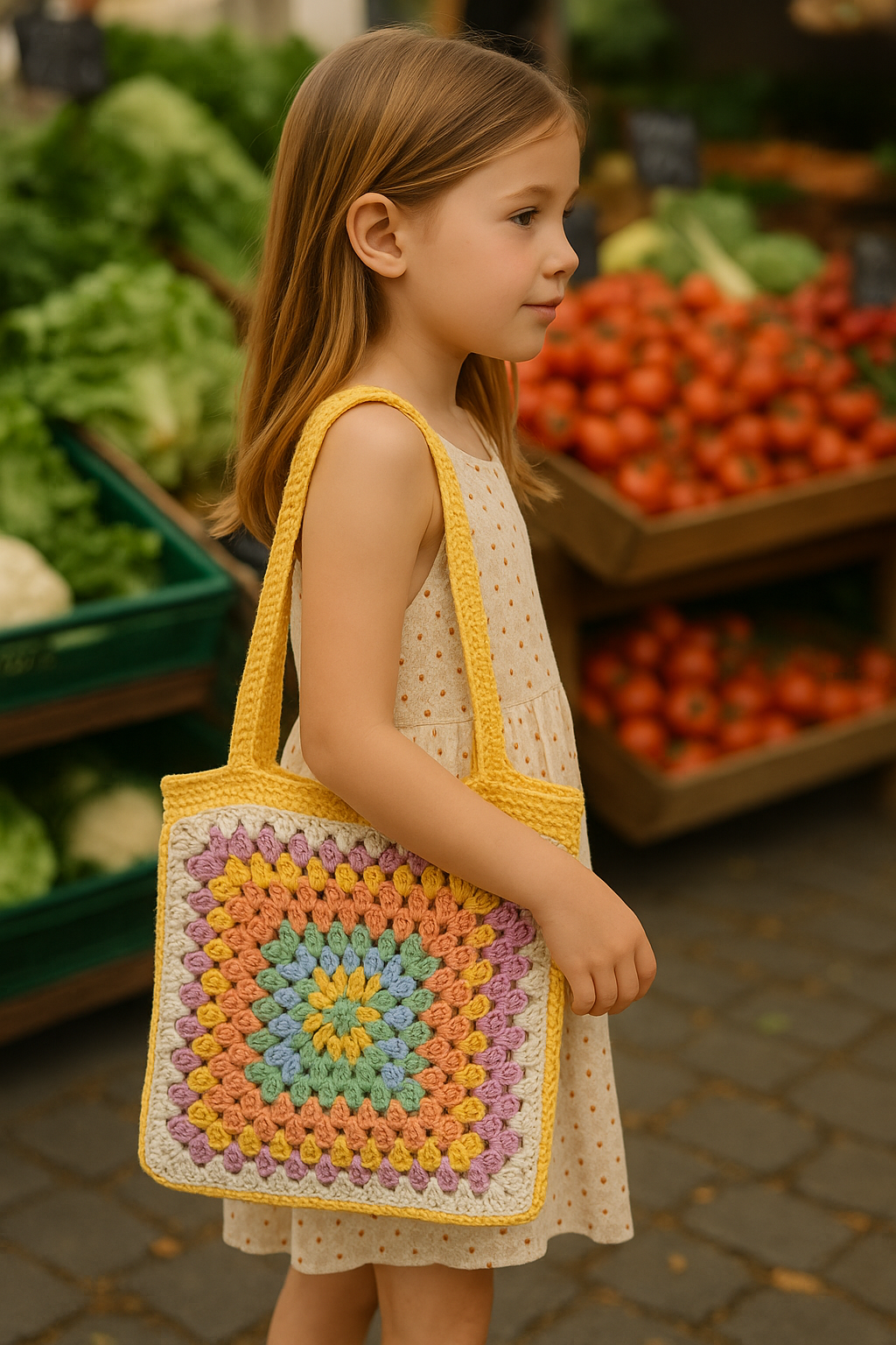 FLO's Retro Bloom Crochet Tote