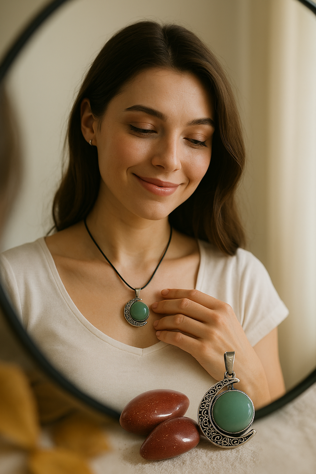 FLO's Green Aventurine Crescent Pendant