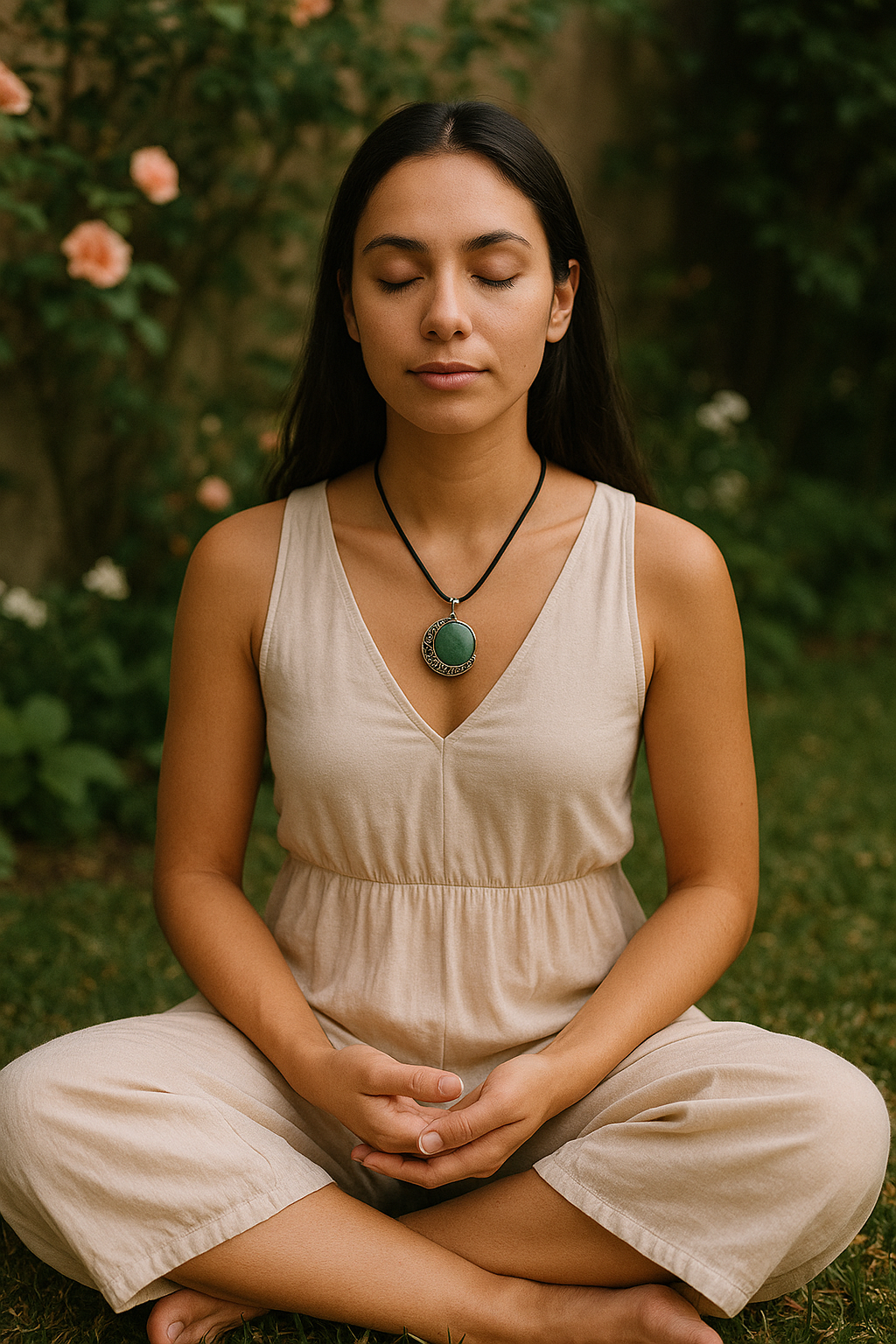 FLO's Green Aventurine Crescent Pendant