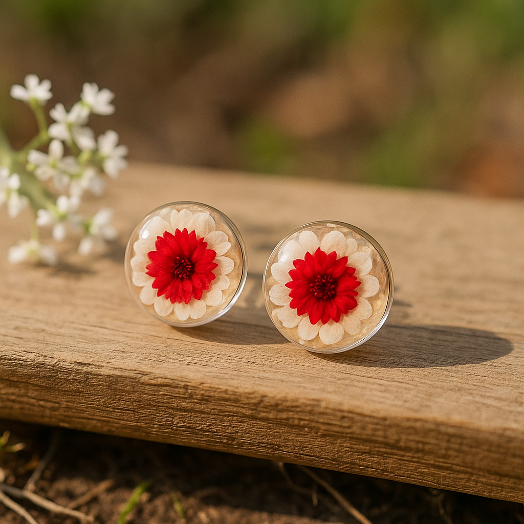 FLO's Scented Carmines Real Dried Flower Earrings